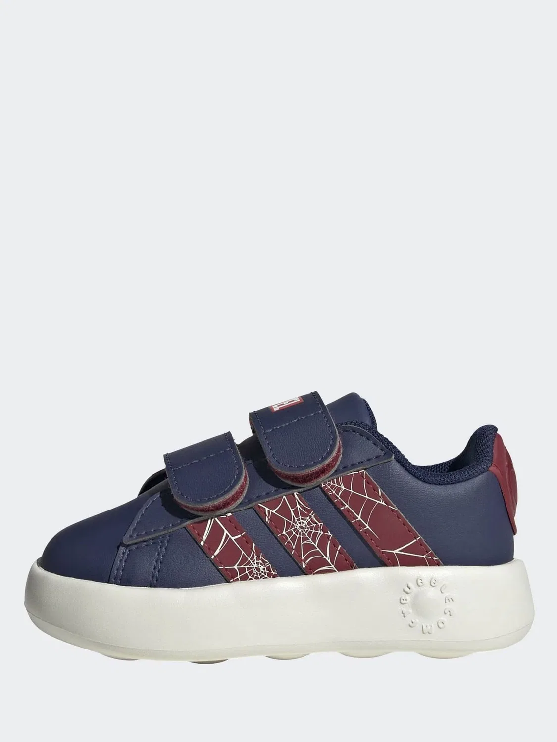 Кроссовки детские с 3D головой Спайдермена adidas Grand Court, синие — фото 3