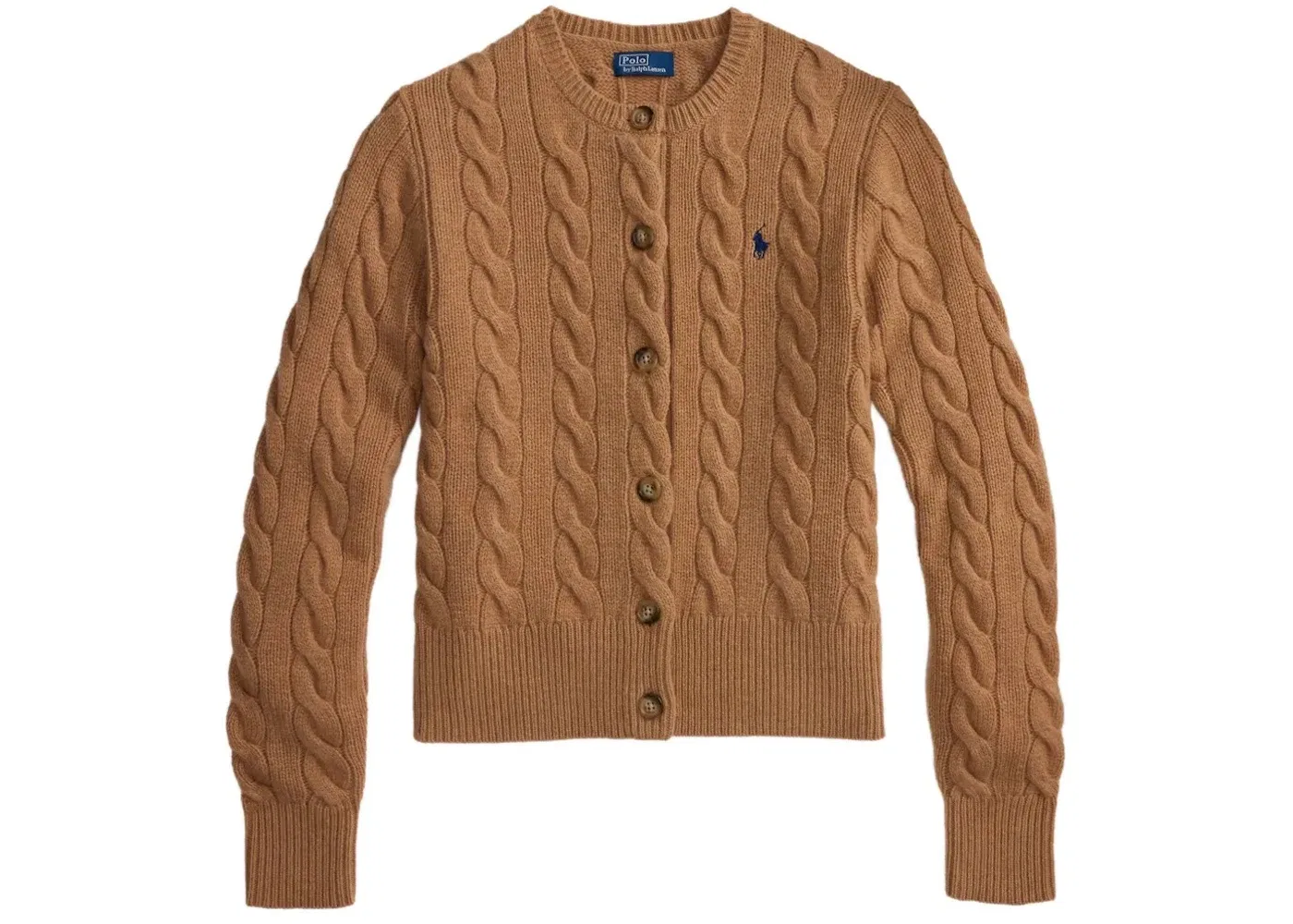 Женский кардиган с длинным рукавом Cardigan Polo Ralph Lauren, Collection Camel Melange