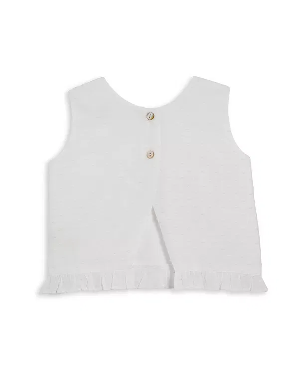 Детский топ для девочек с высоким вырезом LoveShackFancy, Antique White — фото 2