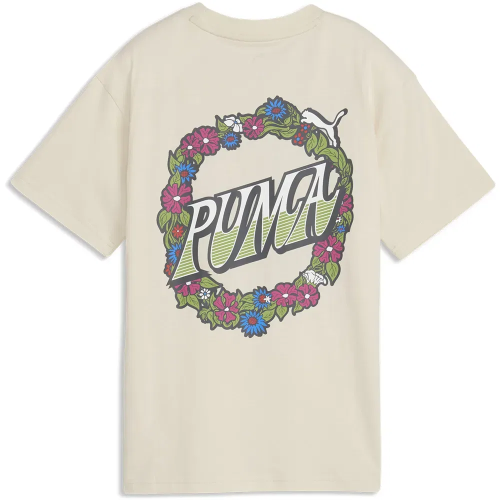 Детская футболка для девочек с принтом MID90s Relaxed Graphic Puma, Beige — фото 4