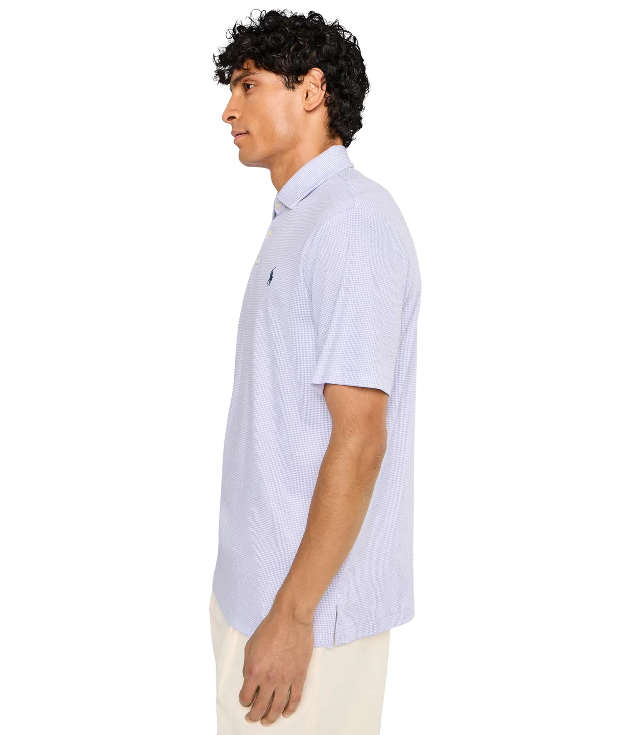 Классическая поло-рубашка из мягкого хлопка Polo Ralph Lauren, Fairway Houndstooth/Powder Purple — фото 3