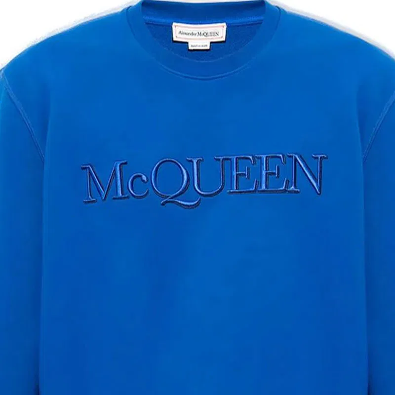Мужской свитшот с логотипом Alexander McQueen, Blue — фото 3