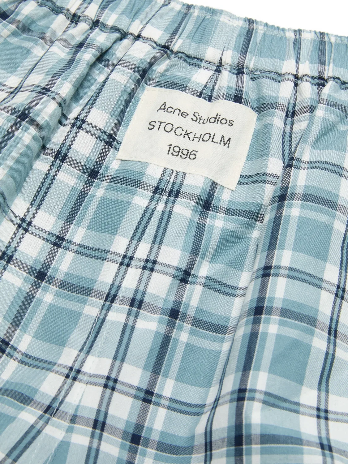 Мини-шорты в синюю клетку Acne Studios, синий — фото 2