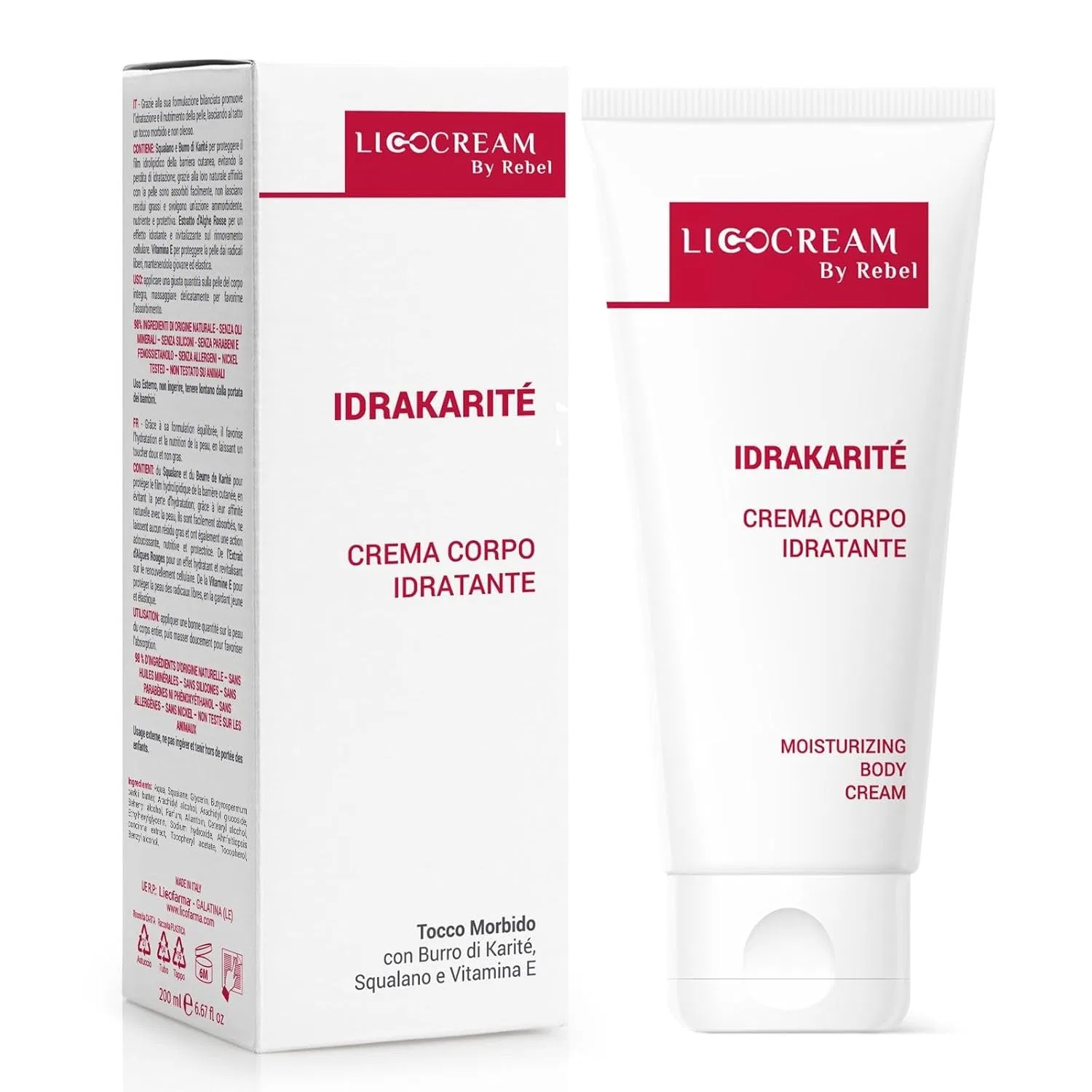 Крем для тела увлажняющий и питательный Lycocream ByRebel Hydrakaritè, 200 мл Licofarma