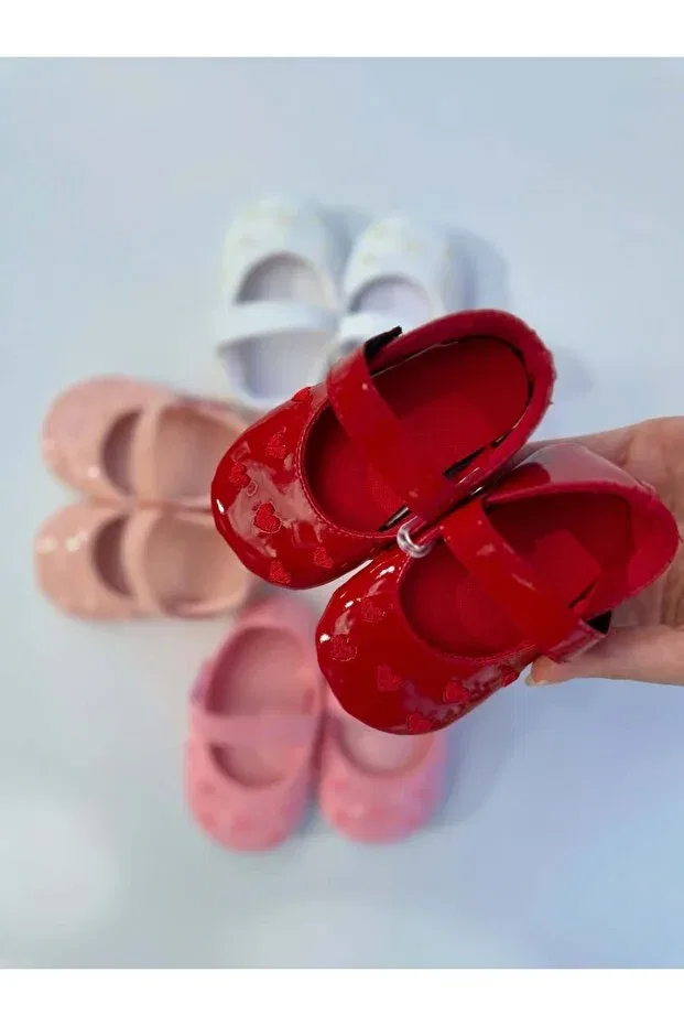 Детские туфли для девочек с принтом Shop, Red