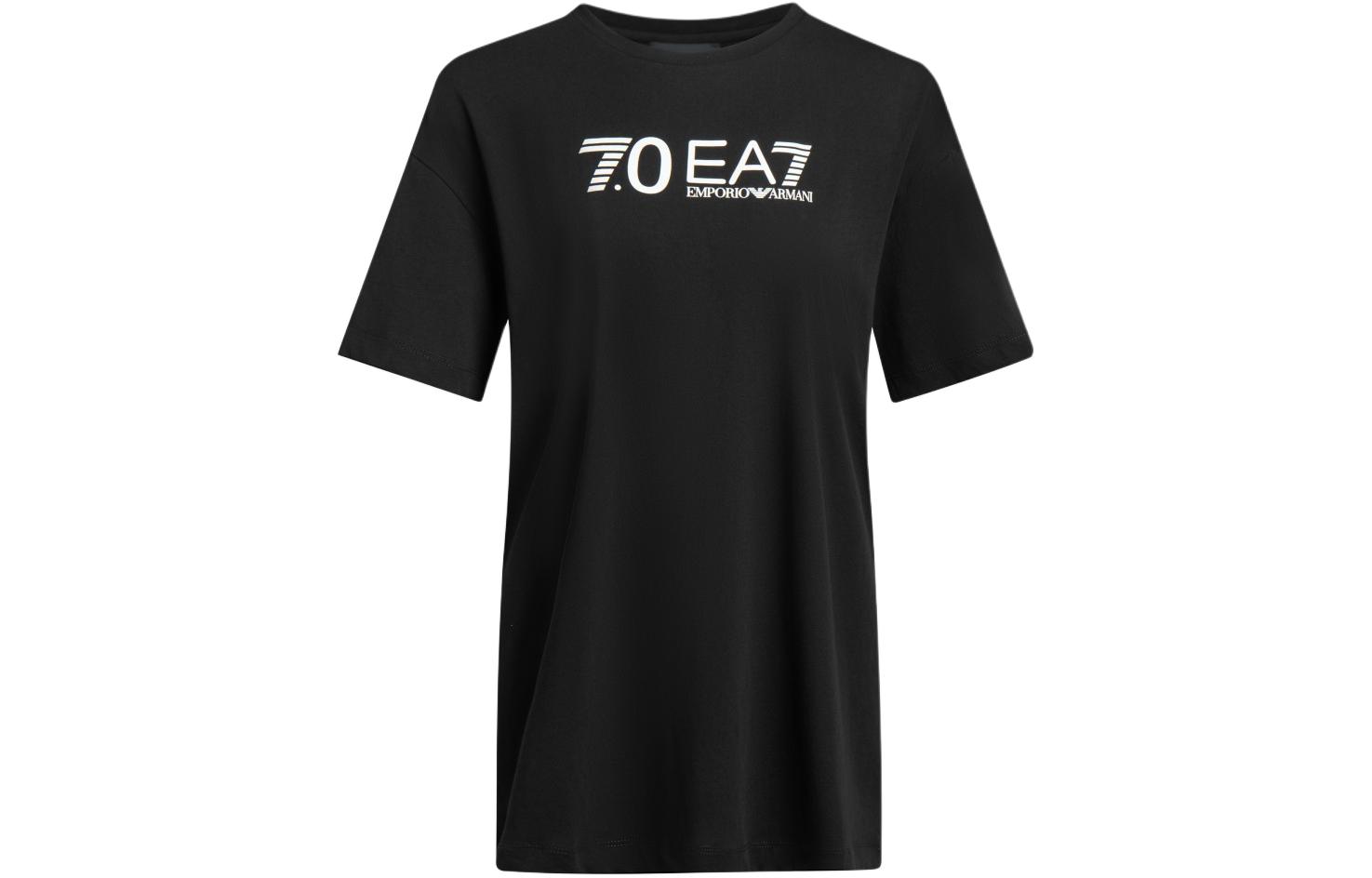 Футболка женская черная EA7 SS24 EMPORIO ARMANI — фото 2