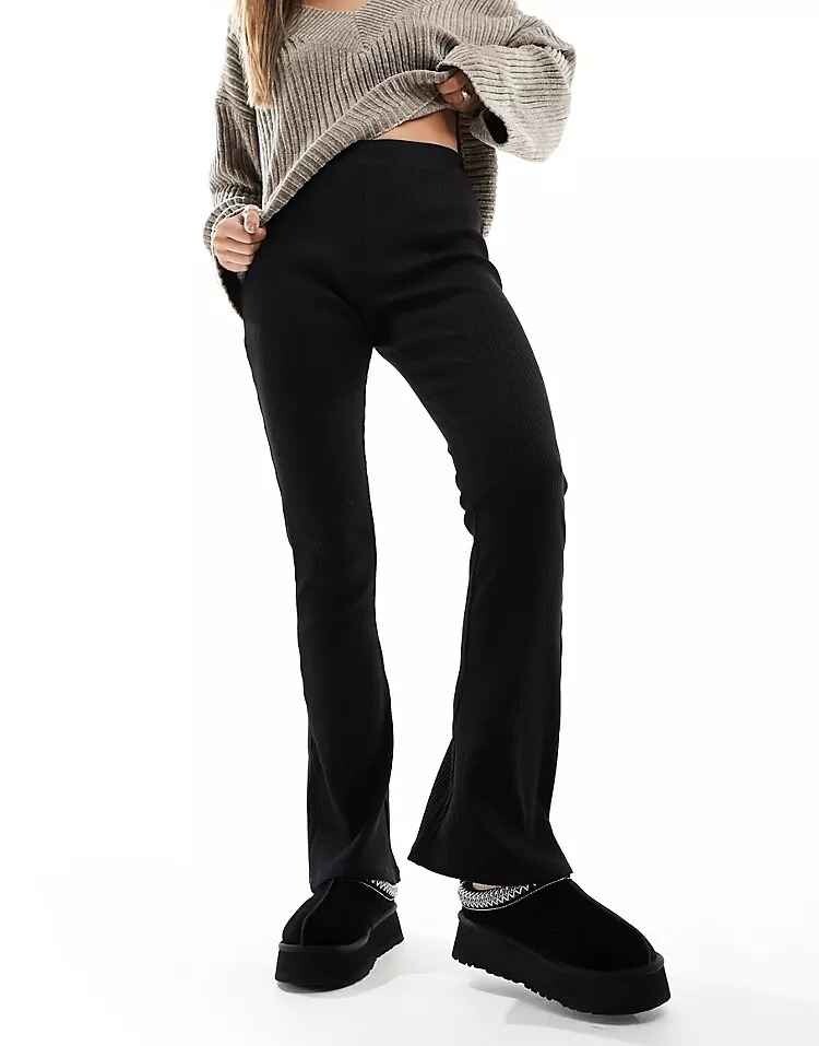 

Брюки Miss Selfridge Rib Kick Flare, черный