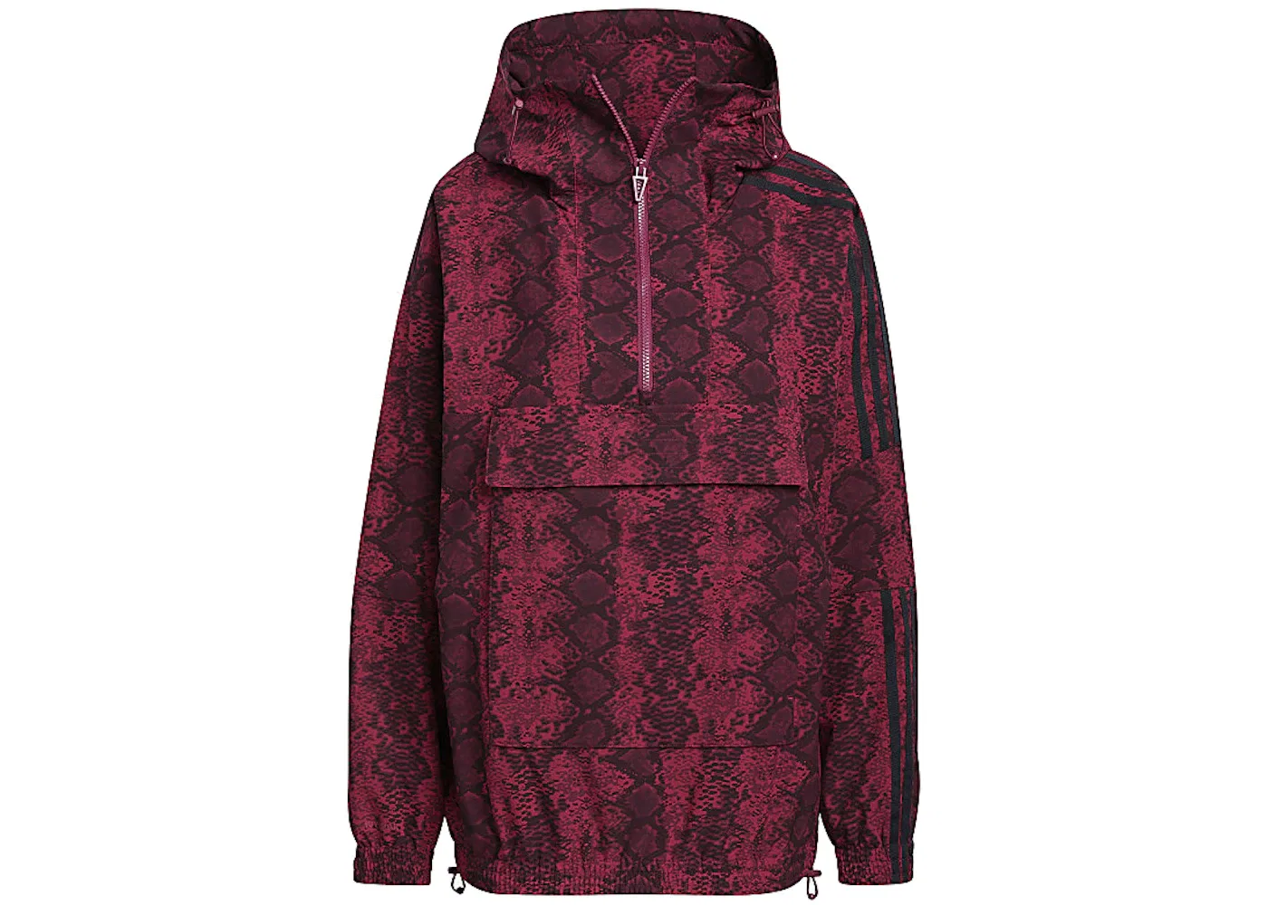 Детская ветровка с змеиным принтом Windbreaker Adidas, Cherry Wood/Black