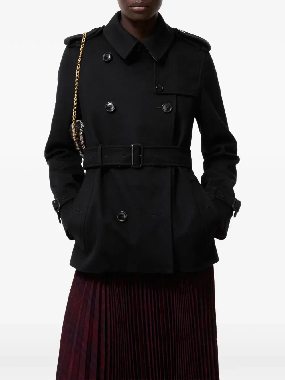 Кашемировый тренчкот Kensington BURBERRY, черный — фото 3