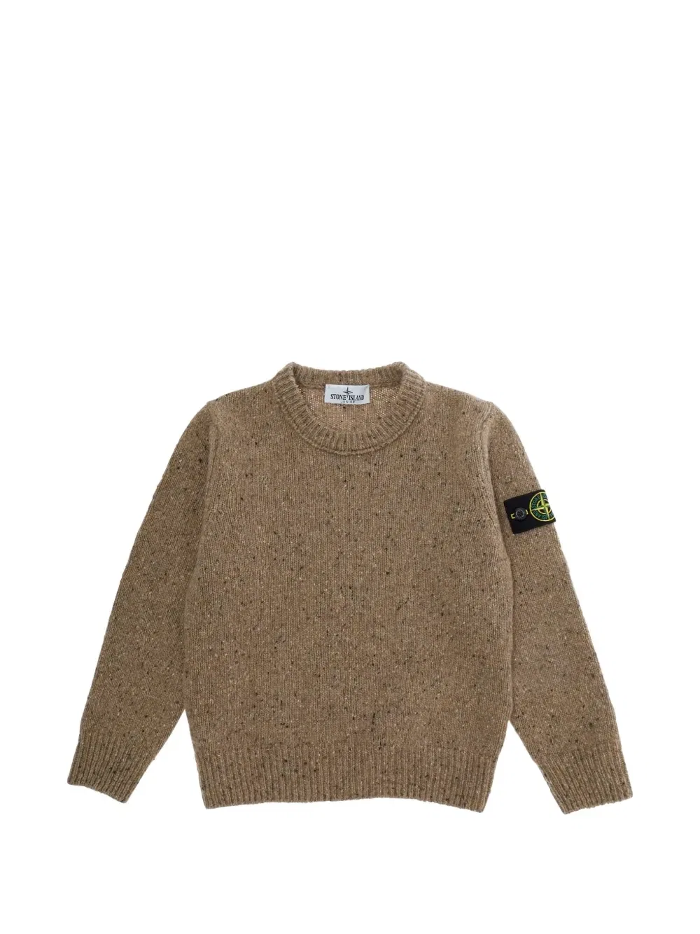 Свитер с нашивкой-логотипом Stone Island Junior, бежевый