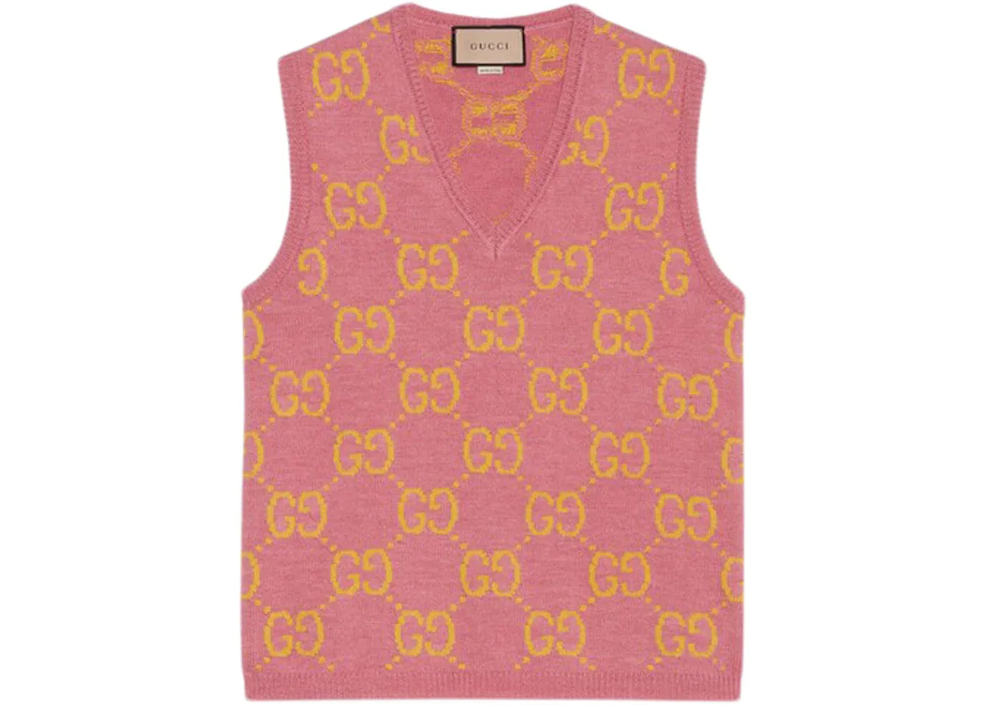 Мужской жилет с принтом GG Vest Gucci, Pink Yellow