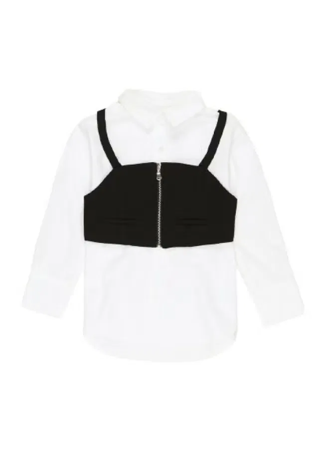 Комплект жилет и рубашка с принтом Zara, черно-белый