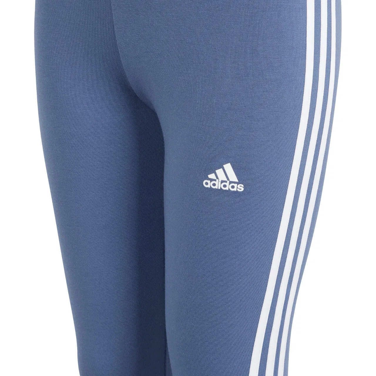 Детские леггинсы с принтом 3-Stripes Cotton Tights Adidas, Blau Weiss Blau — фото 3
