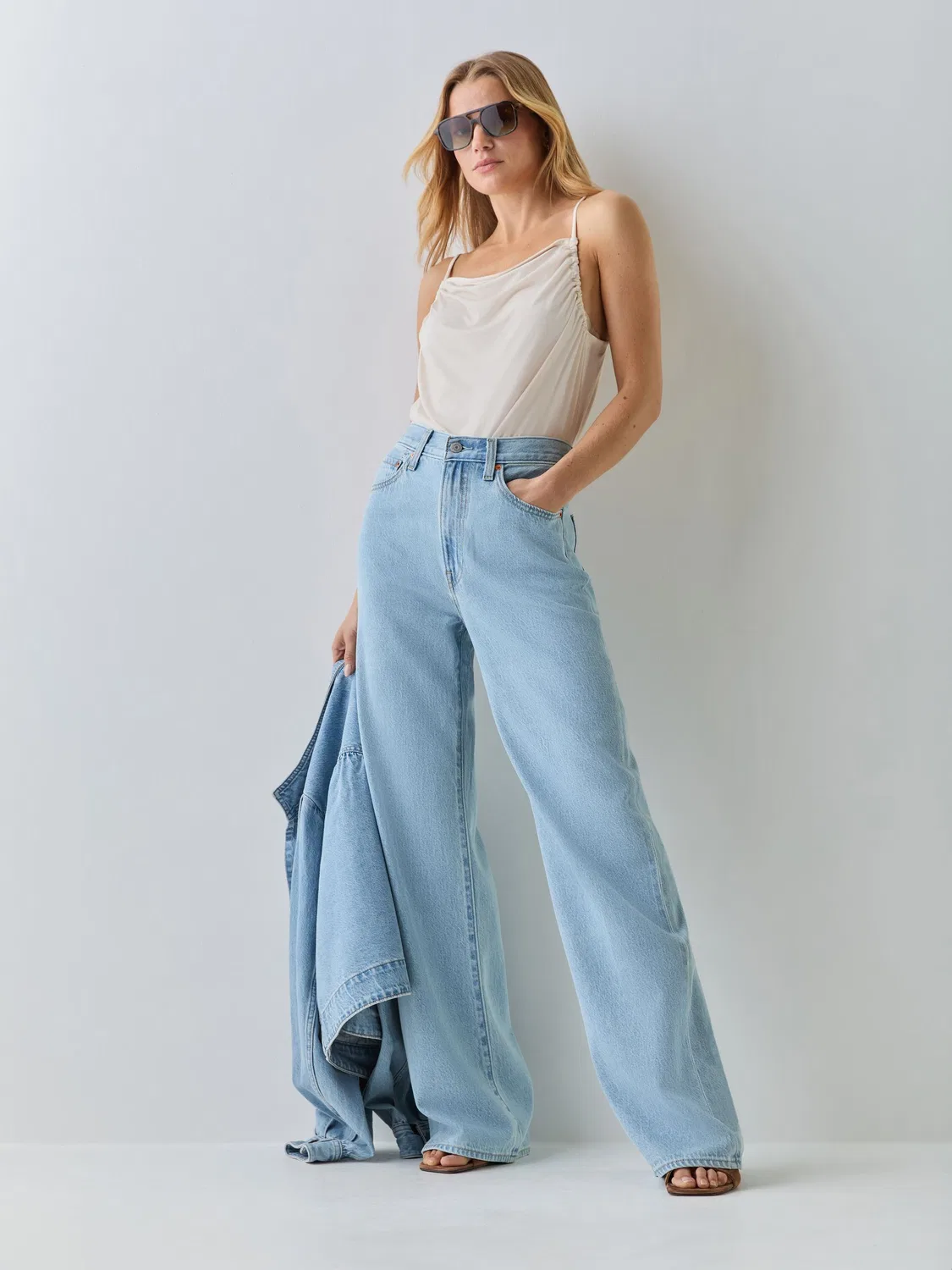 Джинсы Wide Leg, Ribcage Levi's, Stone Blue — фото 2