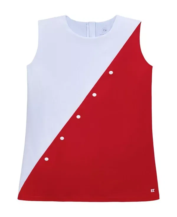Детское платье для девочек без рукавов Courtside Kids, Red/White