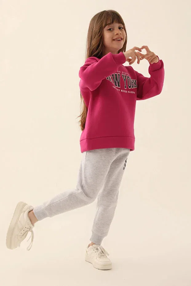 Детский спортивный костюм для девочек с принтом Sportswear Rolypoly, Plum — фото 3