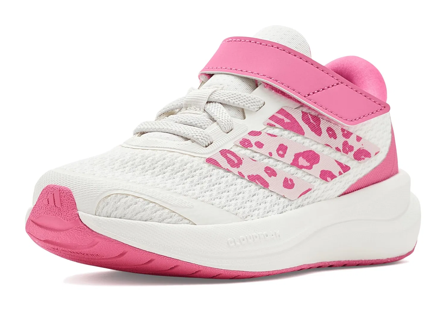 Кроссовки Run Falcon 6 с эластичным шнурком и ремешком (для маленьких детей) Adidas Kids, White/Distilled Pink/Pink Fusion — фото 2