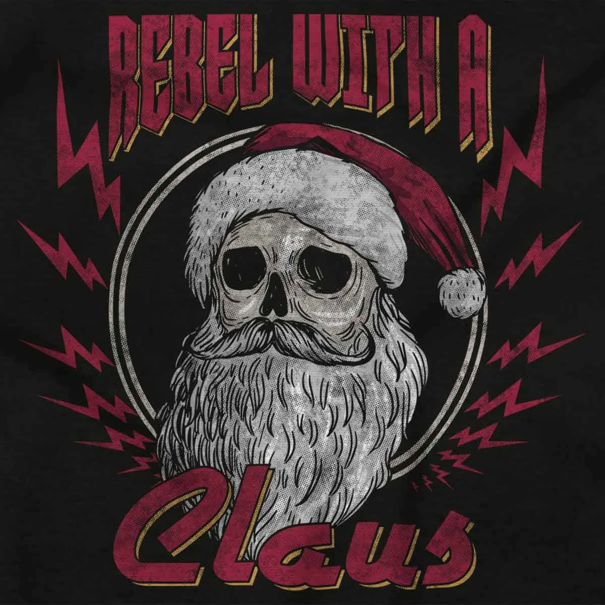 Детский боди-комбинезон с принтом Christmas Santa Rebel With A Claus Brisco Brands, Black — фото 2