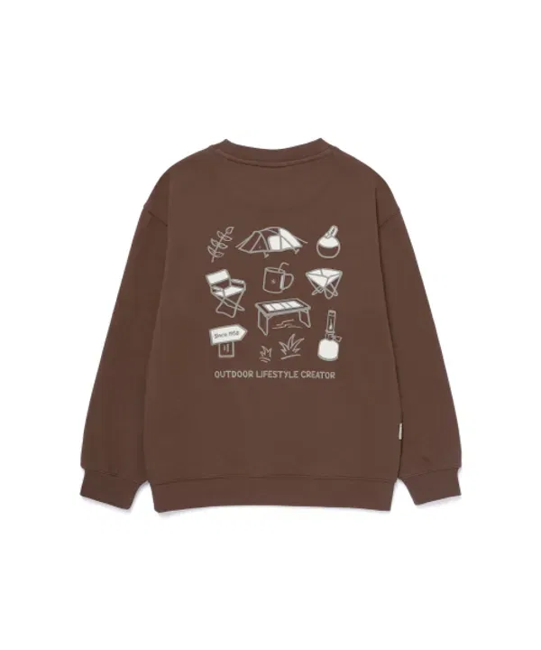 Свитшот детский с графическим принтом, Snowpeak Apparel, коричневый — фото 3
