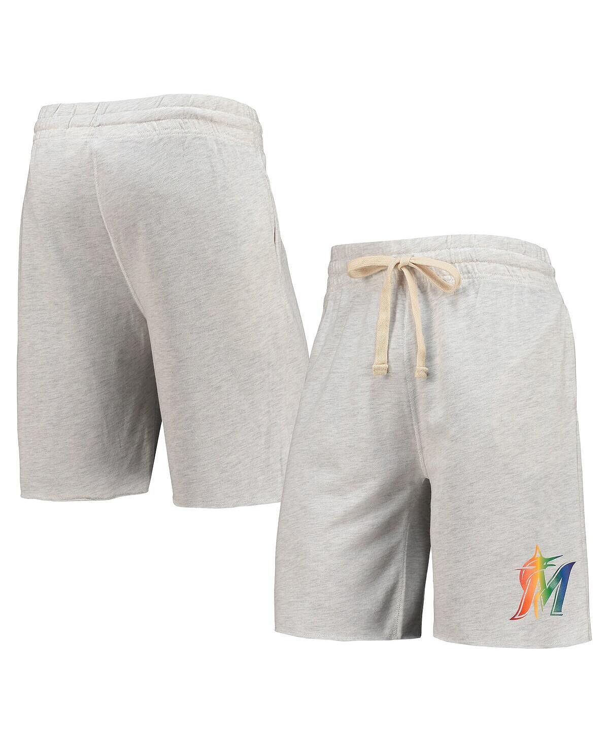 

Мужские шорты oatmeal miami marlins mainstream logo terry tri-blend Concepts Sport, мульти