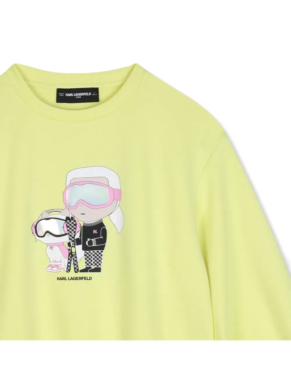 Свитер с объемными рукавами и графичным принтом Karl Lagerfeld Kids, желтый — фото 3
