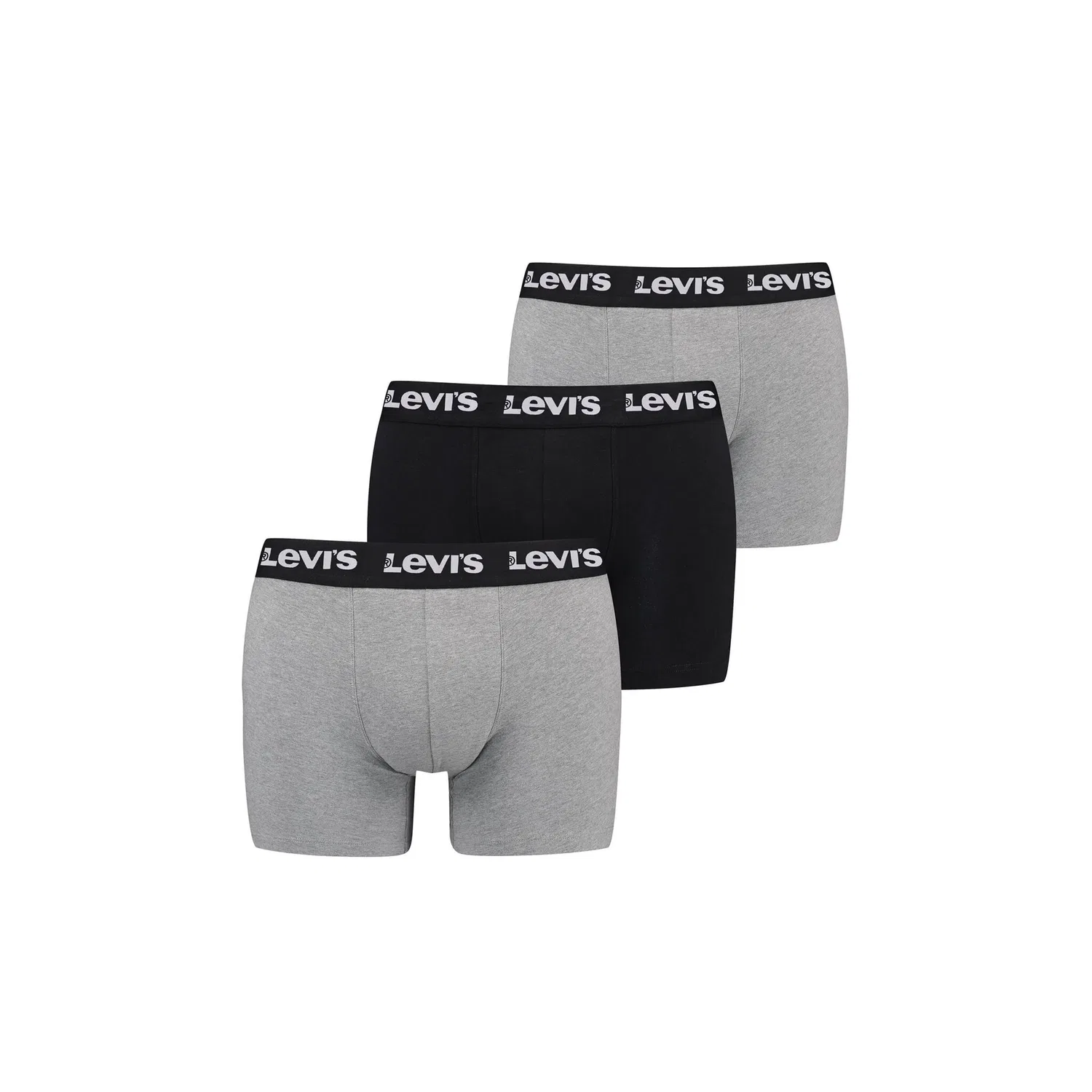 Мужские боксеры с логотипом Levi's, Black/Light Grey