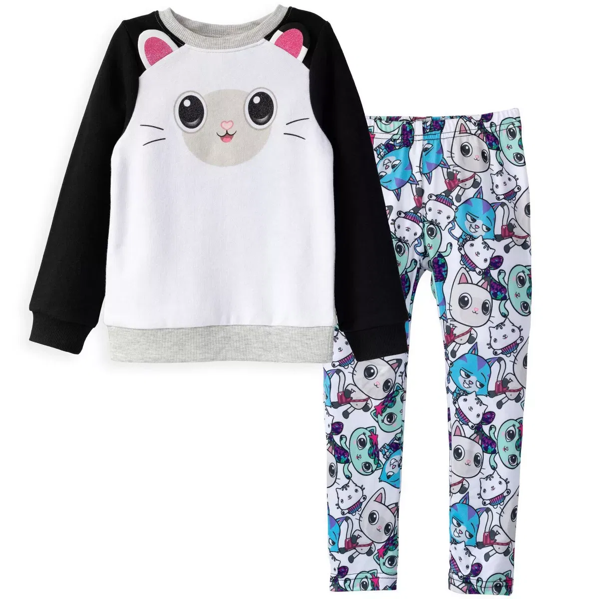 Детский комплект свитшота и леггинсов с принтом Pandy Paws Gabby's Dollhouse, White