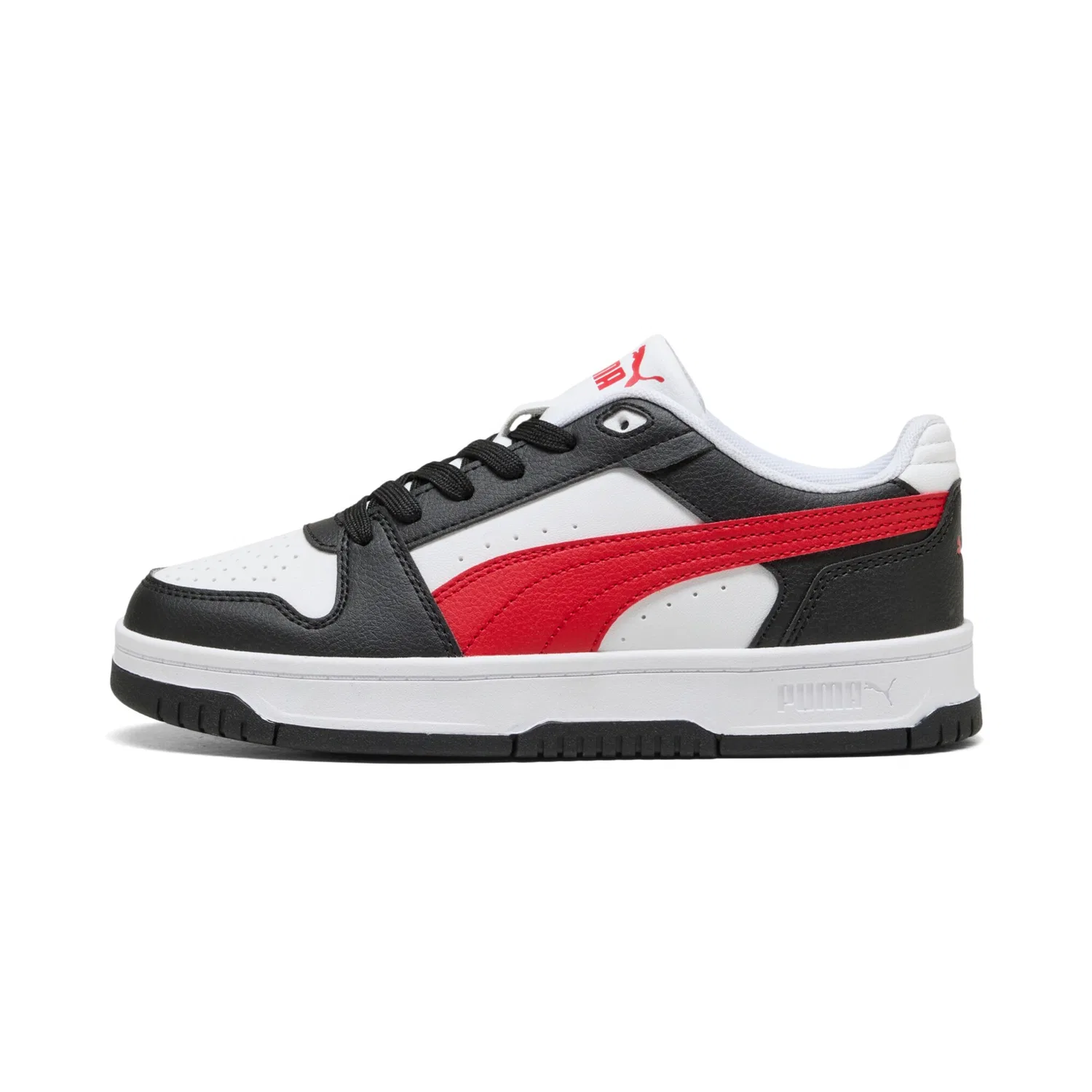 Детские кроссовки динамичные на шнуровке PUMA, Black/Red/White — фото 2