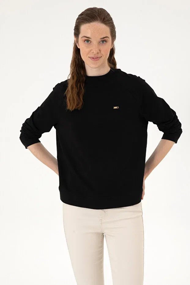 Женские свитшот с круглым вырезом U.S. Polo Assn., Black — фото 3
