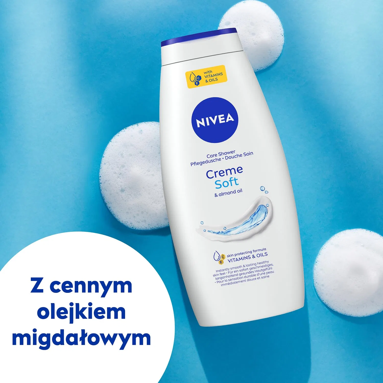 Гель для душа Cream Soft с миндальным маслом NIVEA 750 мл — фото 3