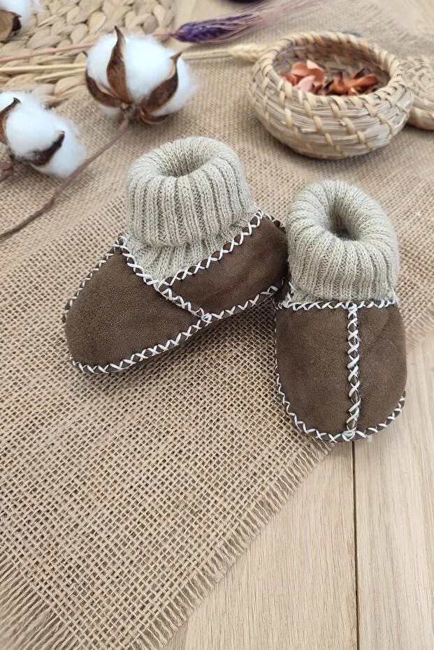 Детские пинетки для девочек из кожи Sitilin, Brown