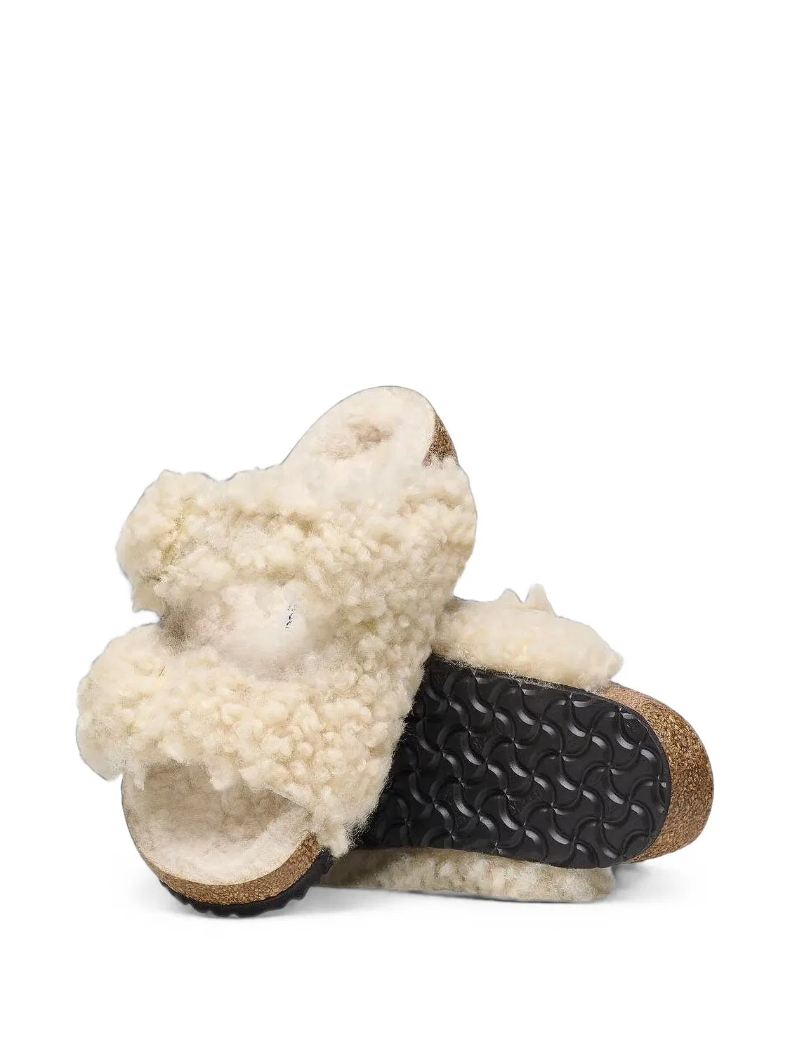 Аризонские сандалии из овчины Birkenstock Kids, нейтральные цвета — фото 3