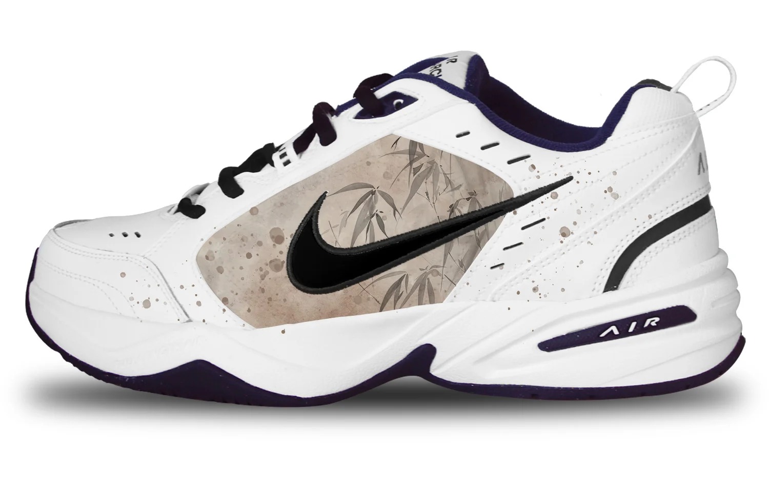 Кастомизированные кроссовки Nike Air Monarch 4 Chunky Sneakers Unisex, черный/белый