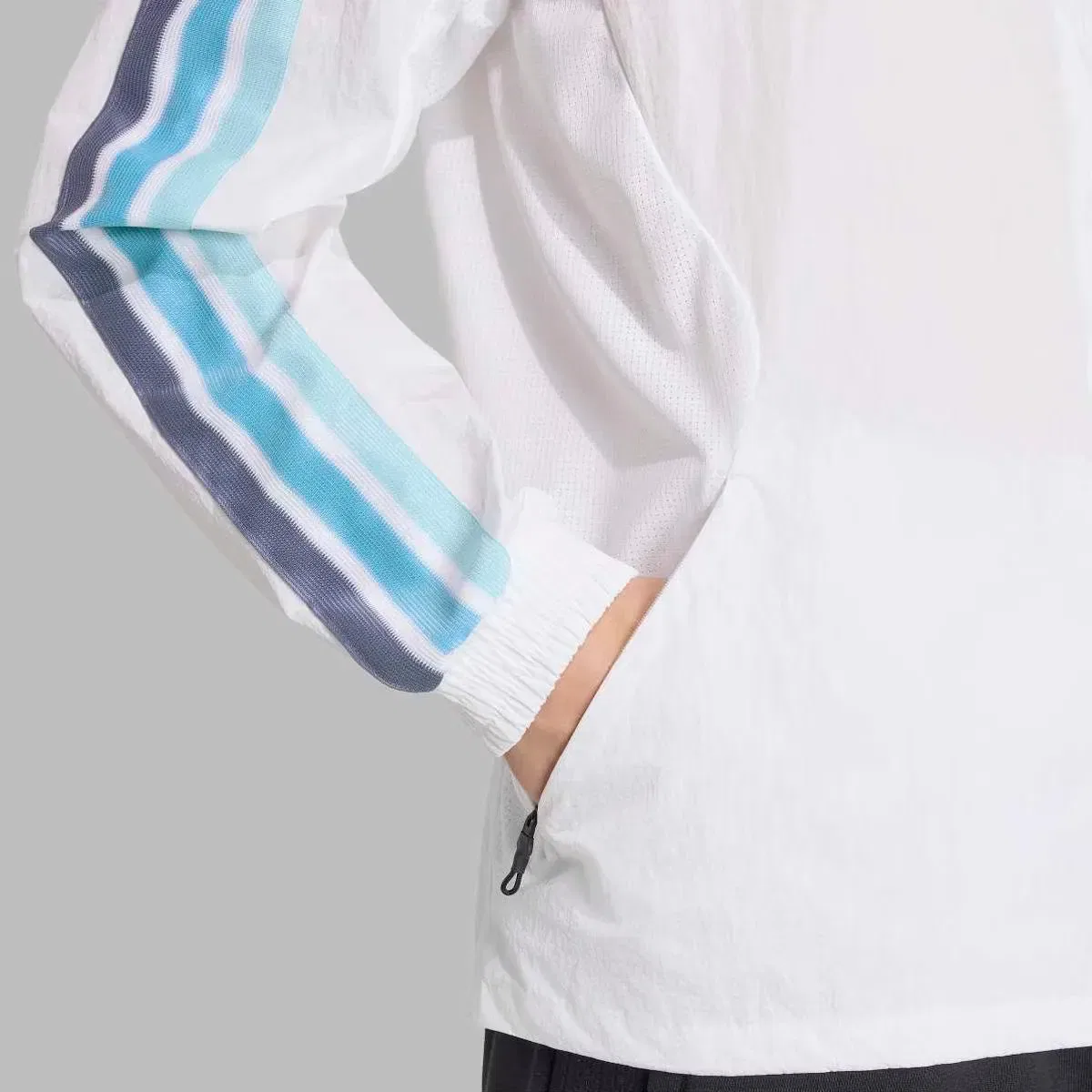 Мужская куртка-антем с блестящей тканью adidas, Blanco — фото 3