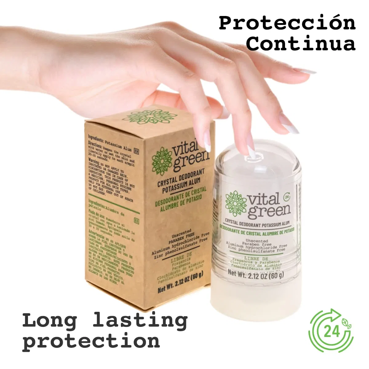 Дезодорант кристаллический Vital Green, 60 г, 2.1 oz — фото 3
