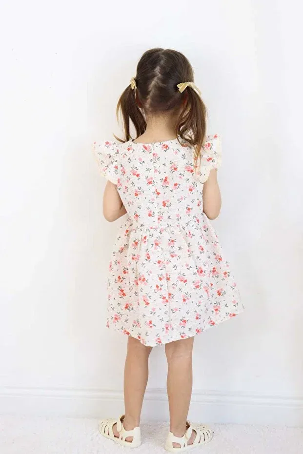 Детское платье для девочек с принтом floral Esila Kids, Red — фото 4