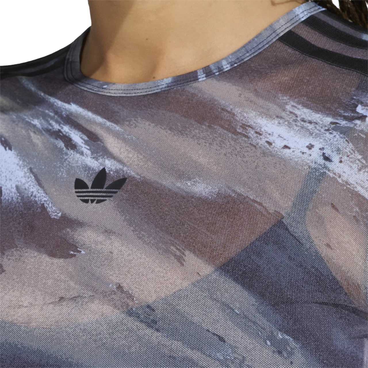 Женская футболка с длинным рукавом с принтом adidas Originals, Olive Strata/Aurora Coffee/Crystal Sky — фото 3