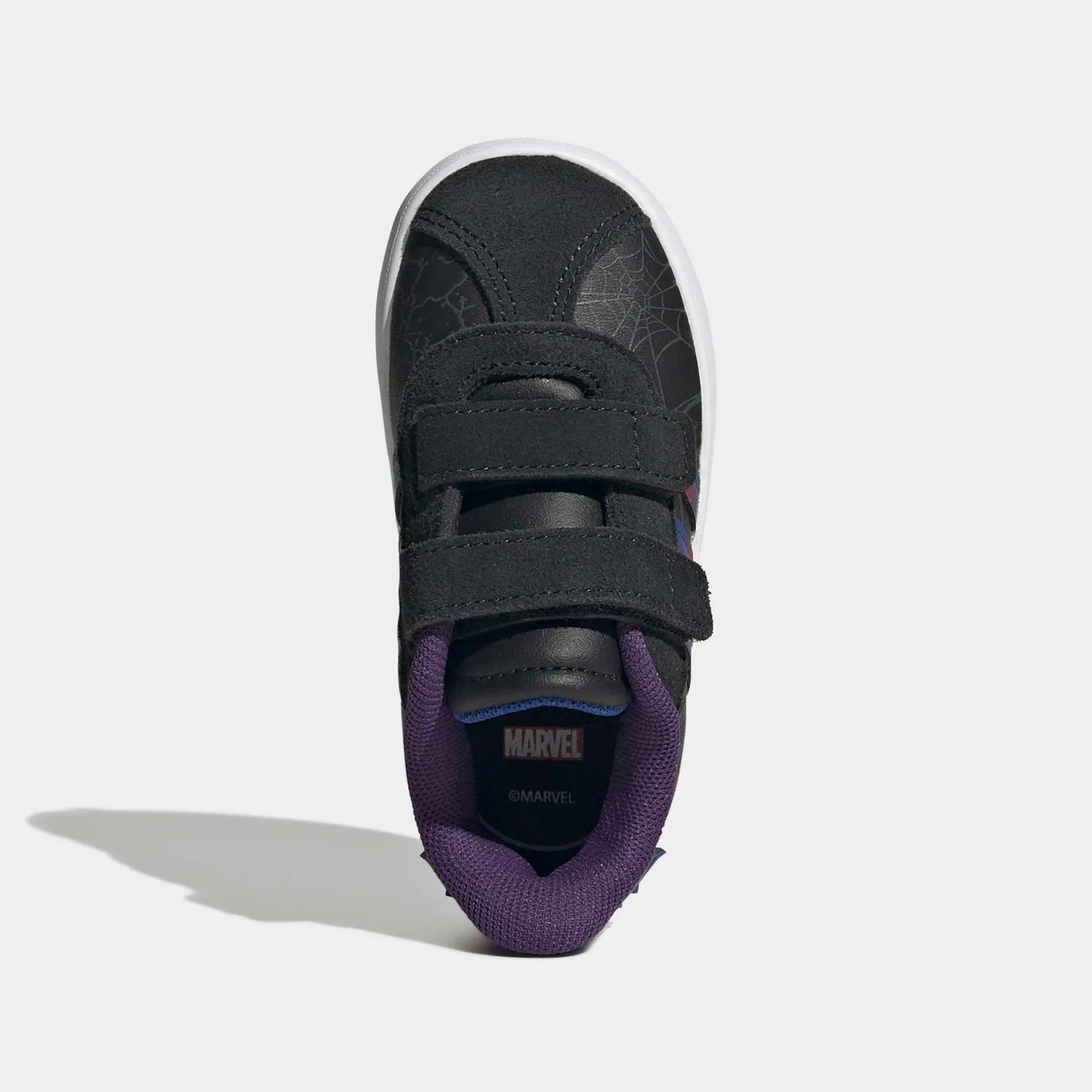 Детские кроссовки с липучкой VL COURT SPIDER-MAN CF I Adidas Sportswear, Core Black/Royal Blue/Violet — фото 4