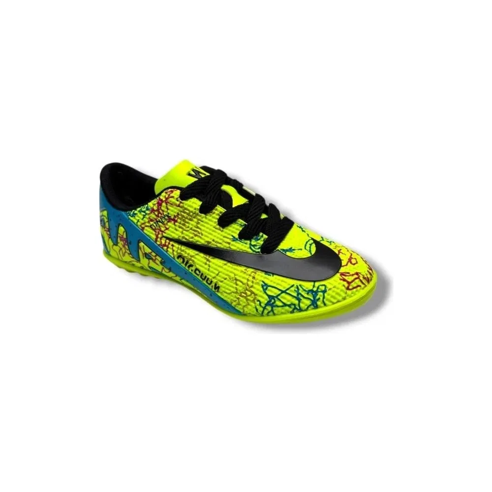Детские футбольные бутсы для мальчиков на шнуровке, Yellow Black, 037-26 Walked