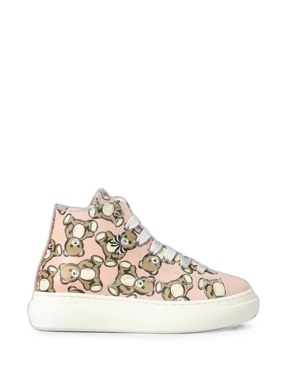 Кроссовки с принтом мишки Тедди Moschino Kids, розовый