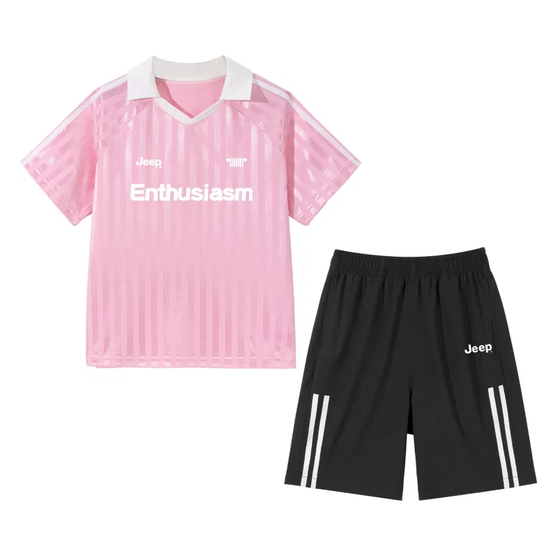 Детский спортивный костюм с лацканами, тонкий, Jeep, Pink/White/Black