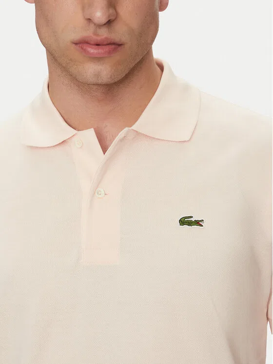 Поло regular fit Lacoste, бежевый — фото 4