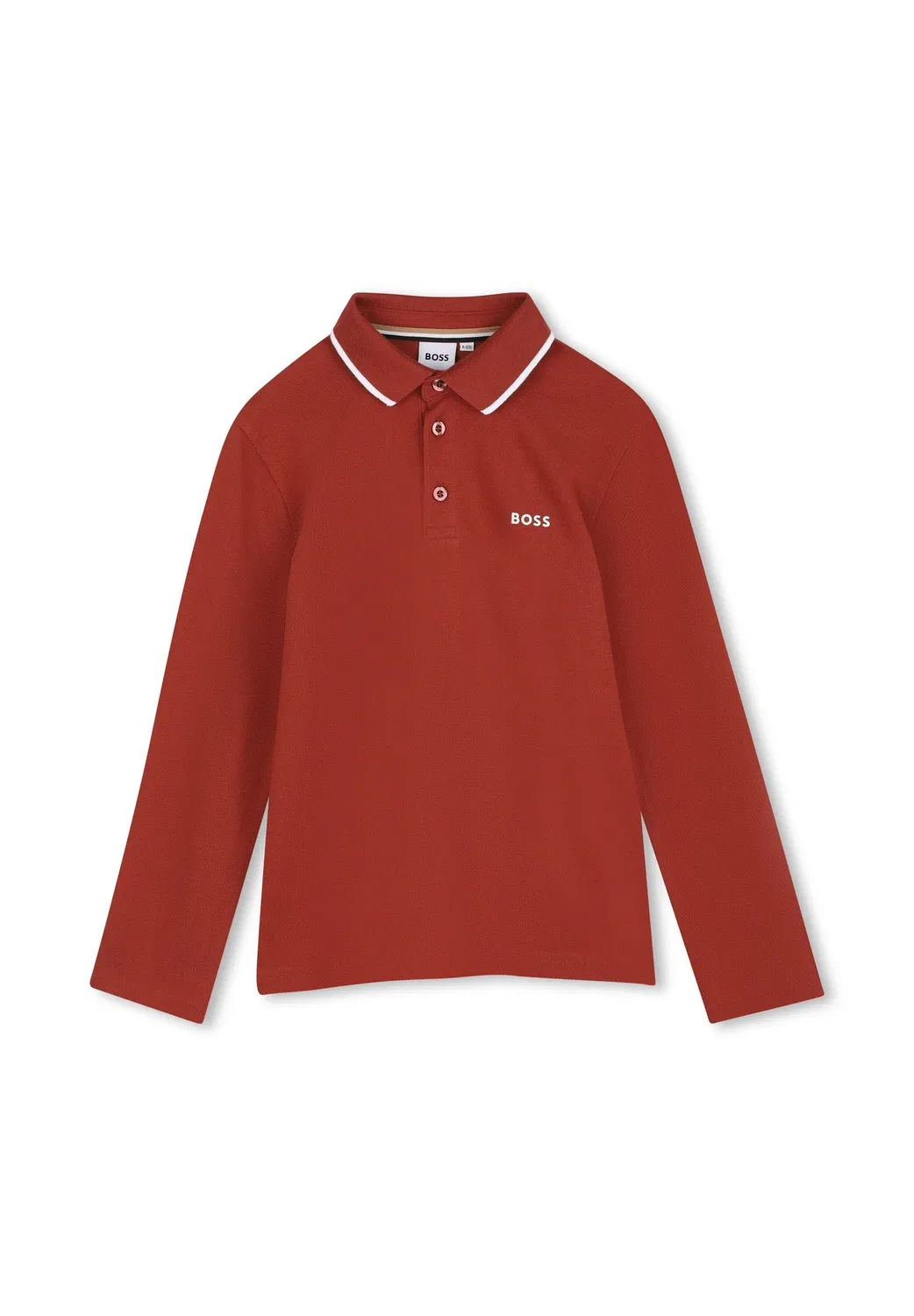 Polo manches longues - рубашка поло Boss Kidswear, Rouge