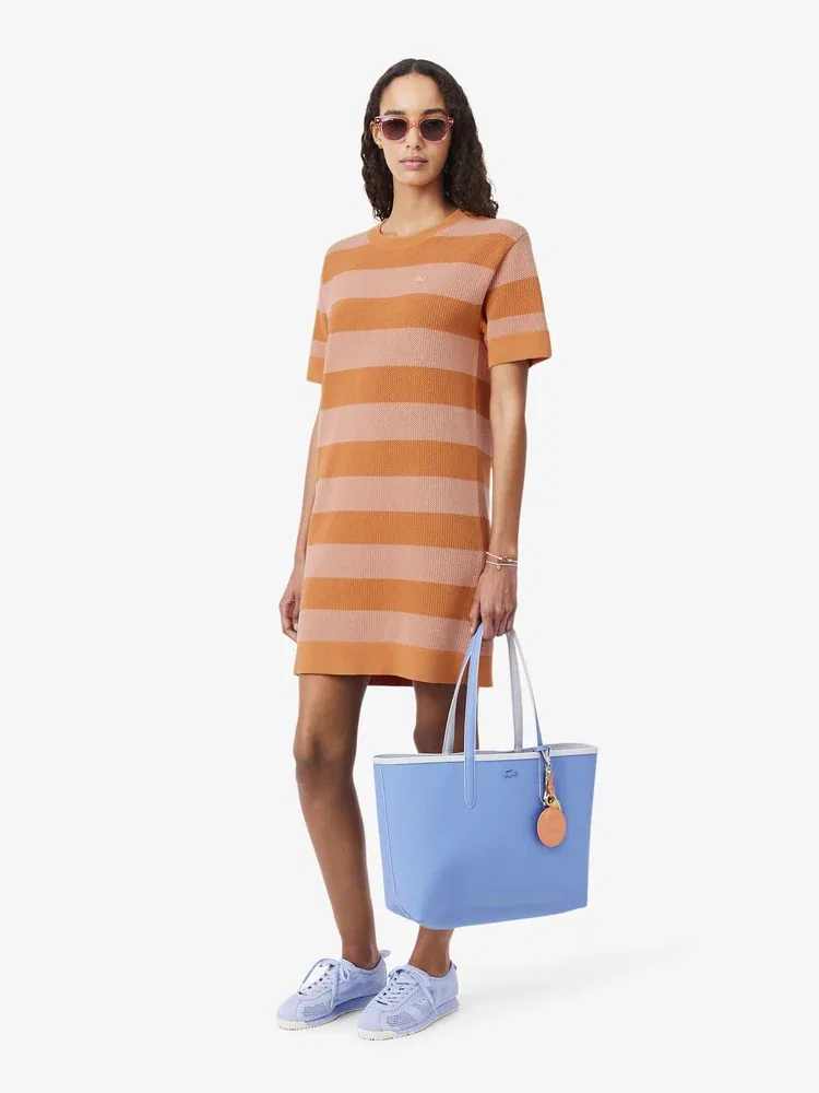 Платье LACOSTE Bold Stripe, оранжевое — фото 4