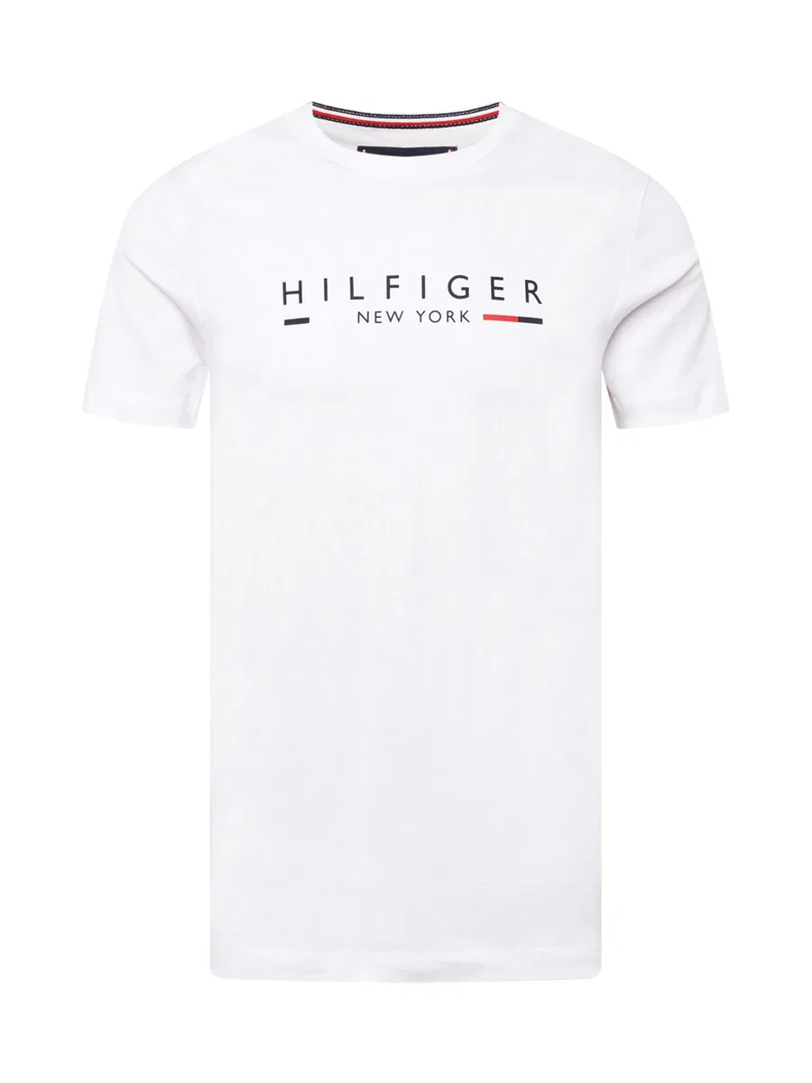 Футболка TOMMY HILFIGER Slim NYC Logo белого цвета