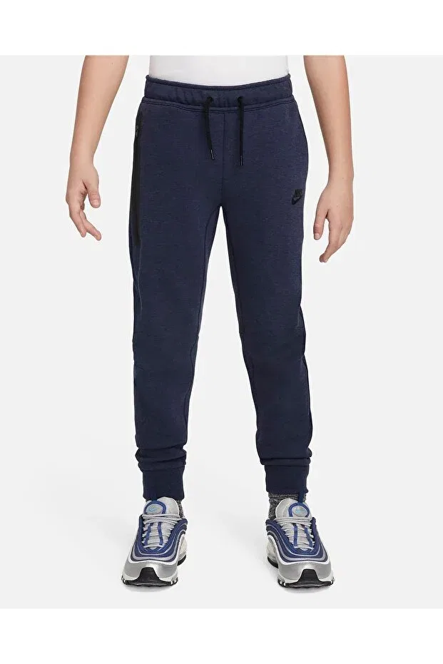 Детские спортивные штаны для девочек с принтом Tech Fleece Unisex Children's Trackpants Nike, Navy Blue
