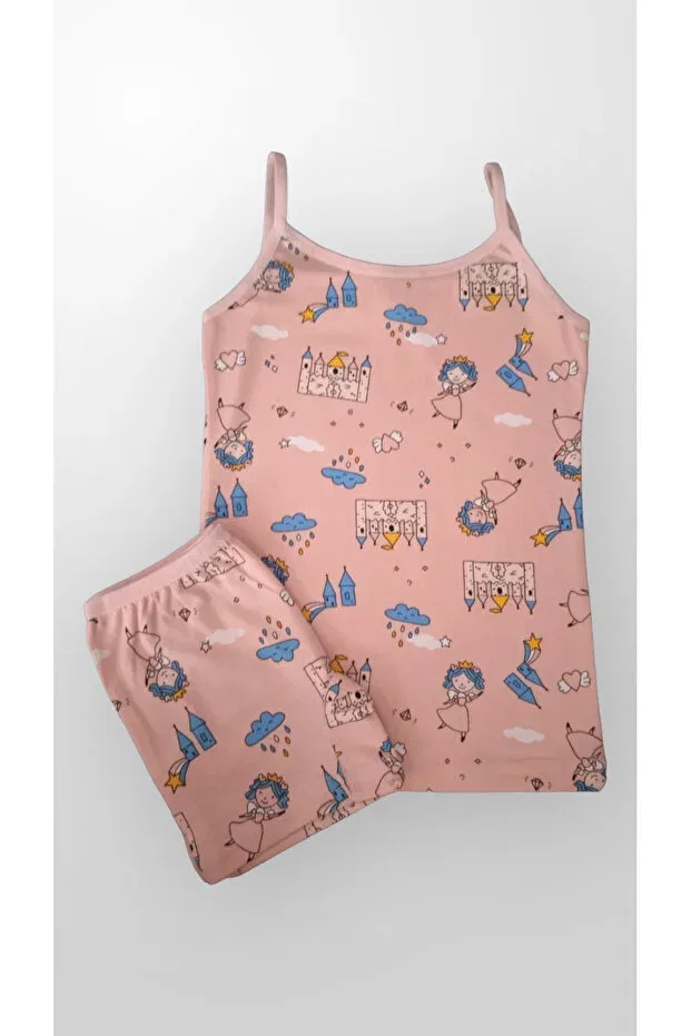 Детский комплект для девочек хлопковый Elmas kids cotton princess castle cloud patterned girls' printed athlete boxer set Fil Kids, Orange