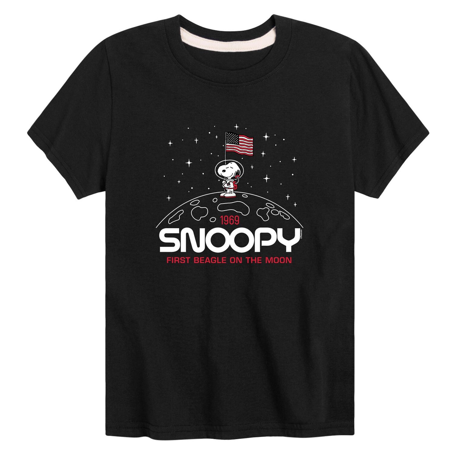 

Футболка Peanuts Snoopy с рисунком Луны и флагом для мальчиков 8–20 лет Licensed Character