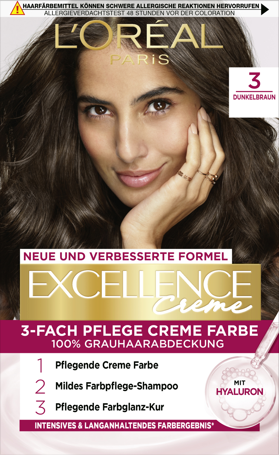 

Краска для волос L’Oréal Paris Excellence Crème Coloration 3 Dunkelbraun