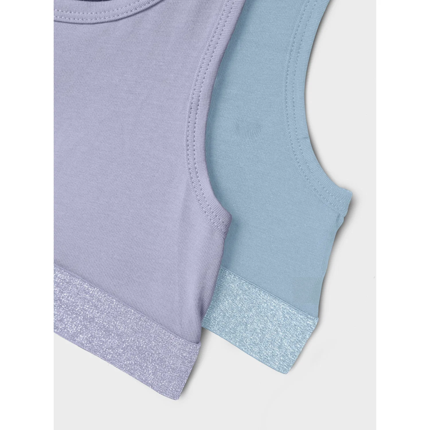 Детский бюстгальтер-топ без бретелек из 2 штук Name It, Purple Heather/Subdude Blue — фото 4